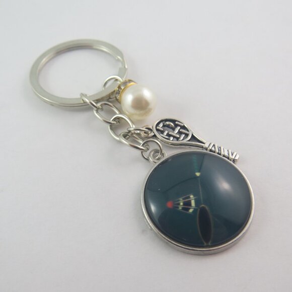 Tennis Keychain Tennis Lover Gift Racket Charm Key Ring Sports Bag Accessory - Picture 2 of 4
